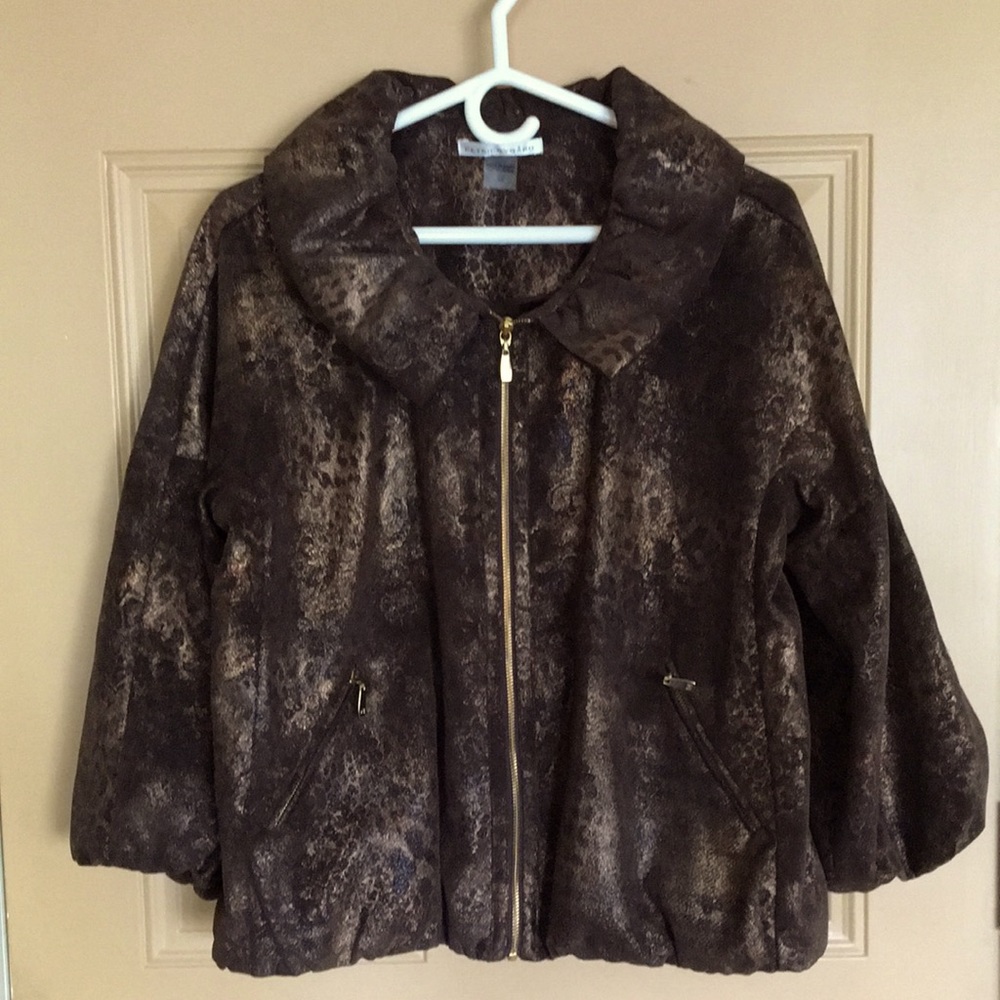Peter Nygard Bomber Jacket in Golden Animal Print